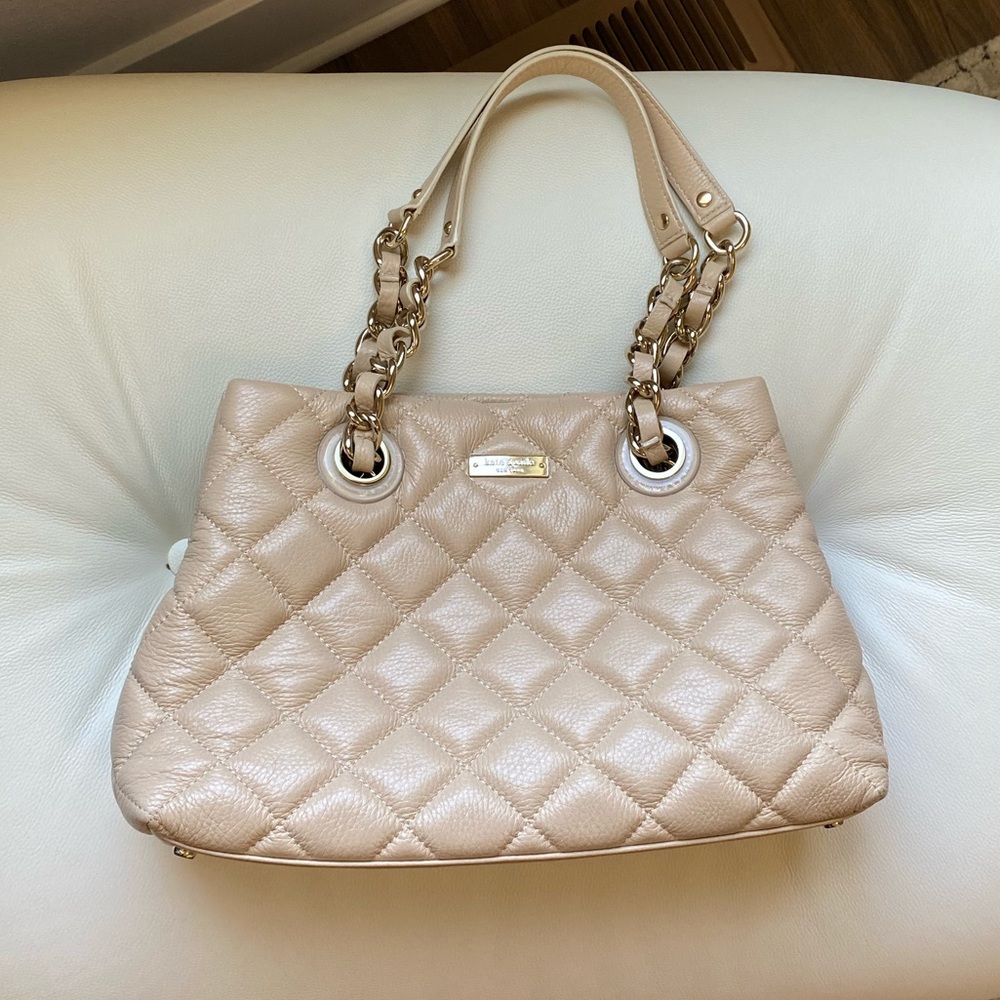Tan quilted Kate Spade shoulder bag | great condition